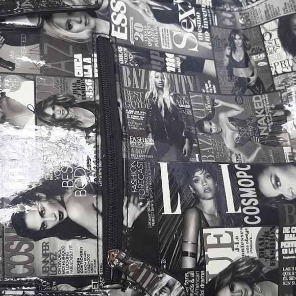 Crystale purse. Black/crea. Two straps. Novelty starlet design  Zipper o… - Picture 7 of 13